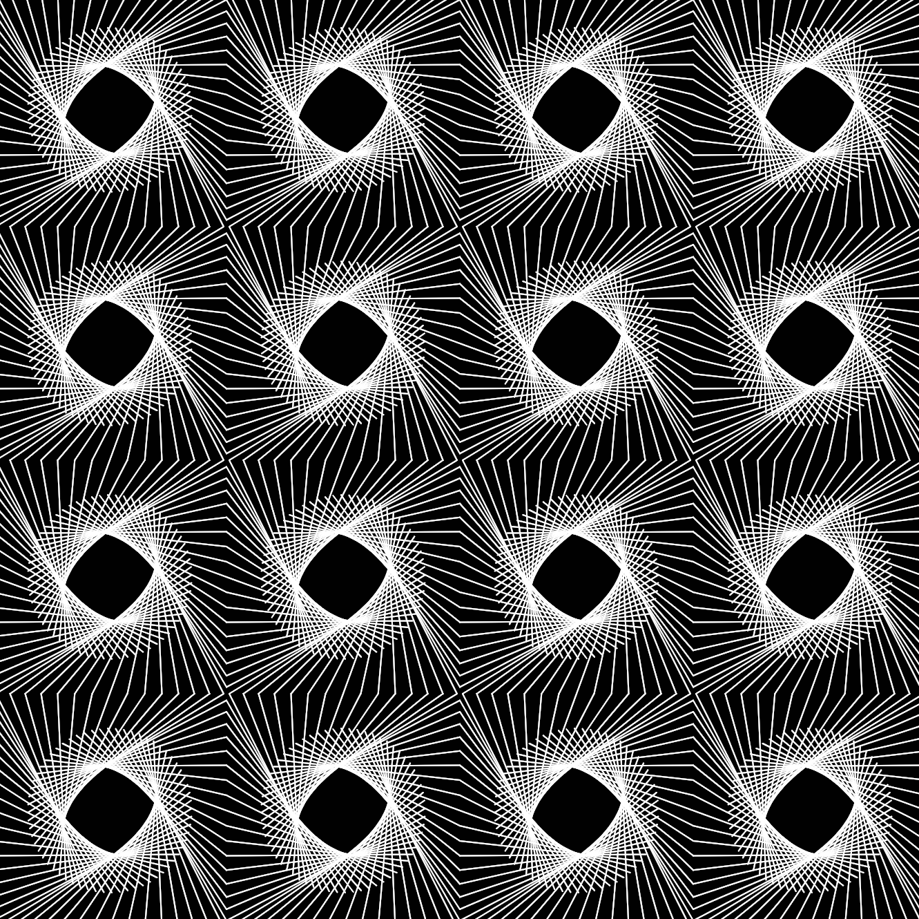Tordierte radiale Linien im Raster von Matthias Zens